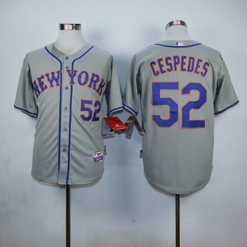 Men New York Mets #52 Cespedes Grey MLB Jerseys->new york mets->MLB Jersey